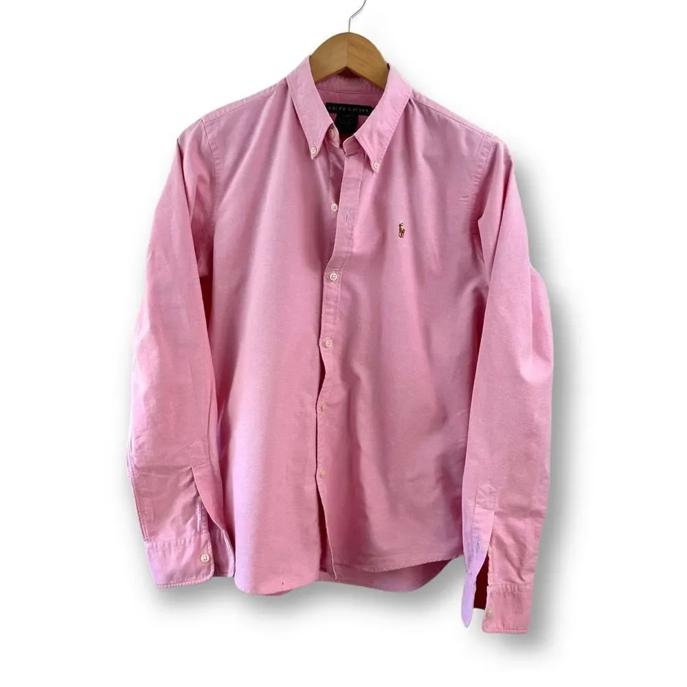 Ralph Lauren boys pink button down shirt size 12